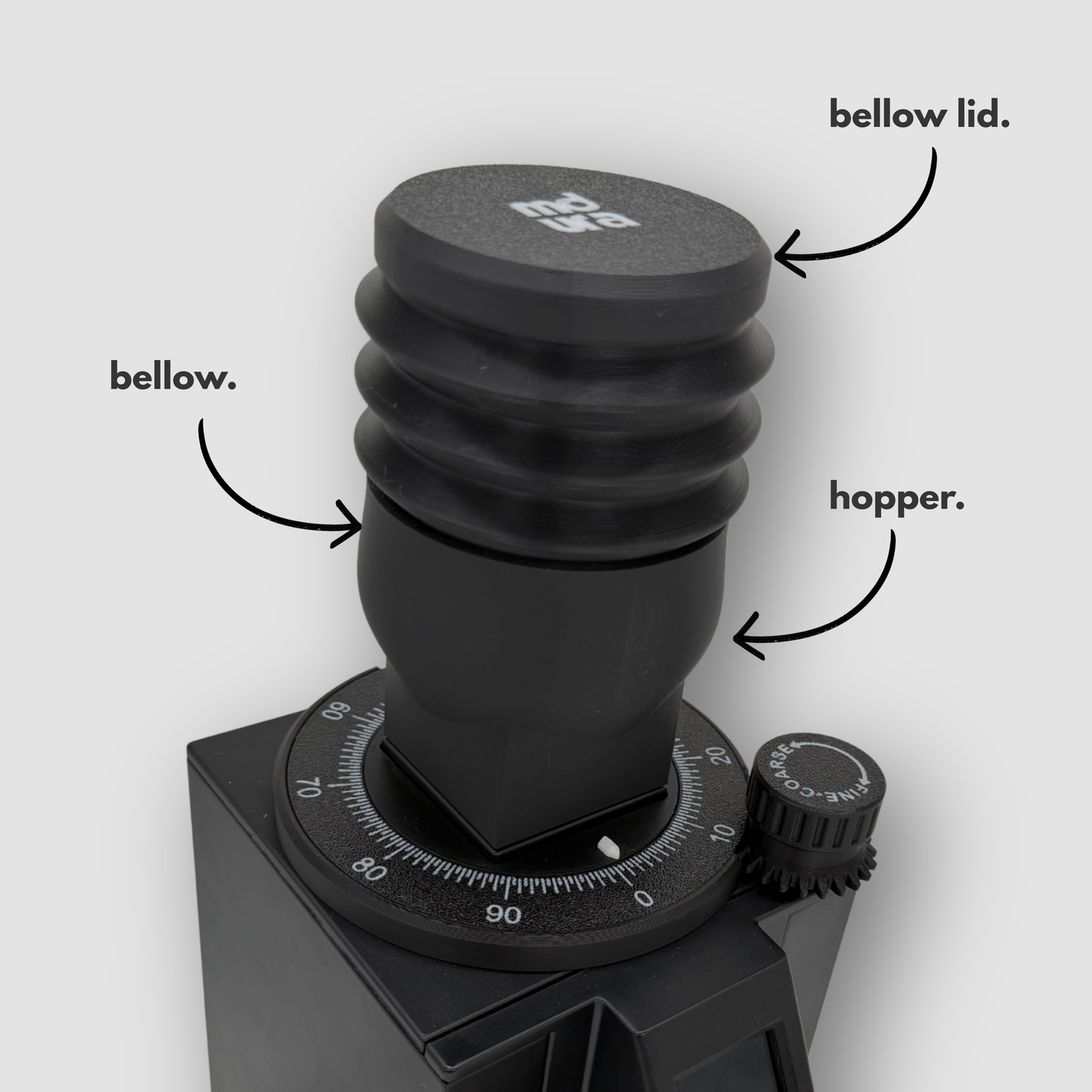 Eureka Mignon Single Dose Hopper mit Bellow – Einzeldosiertrichter für retentionsarmes Espresso Mahlen | Zero Retention Grinder Zubehör